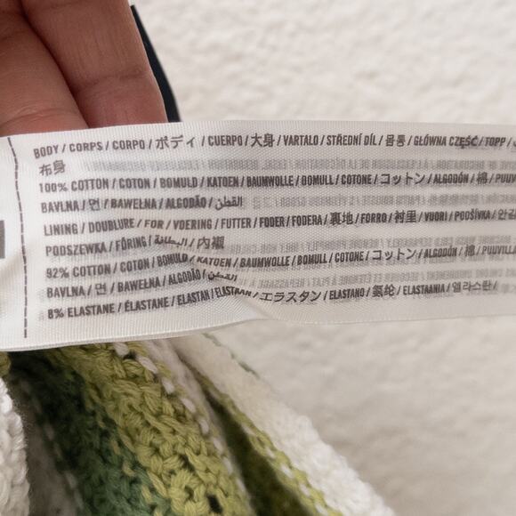 Hollister Green and White Striped Tank Top Halter Top - Picture 5 of 5